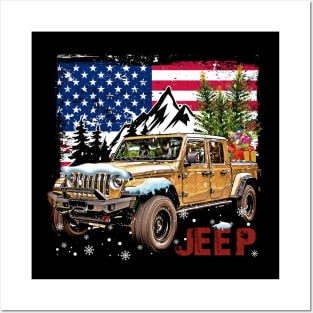 Jeep Gladiator JT series American Flag JEEP Posters and Art